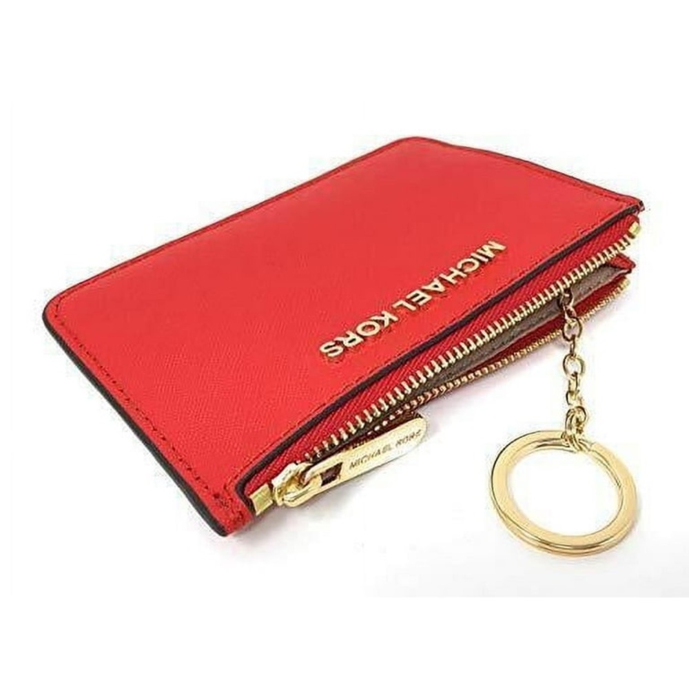 Michael Kors Red Zip Card Case Keyring